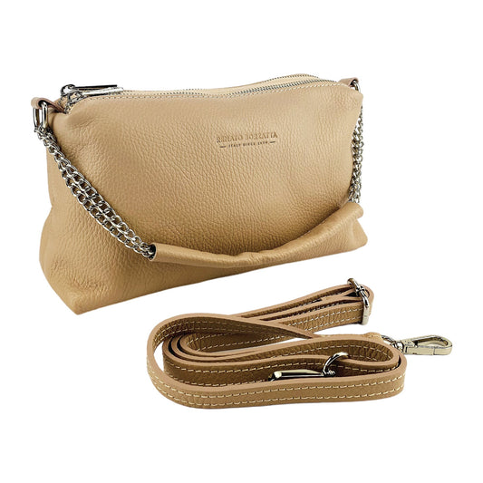 RB1025AU  | Borsa Donna a Mano con doppia lampo in Vera Pelle Made in Italy
