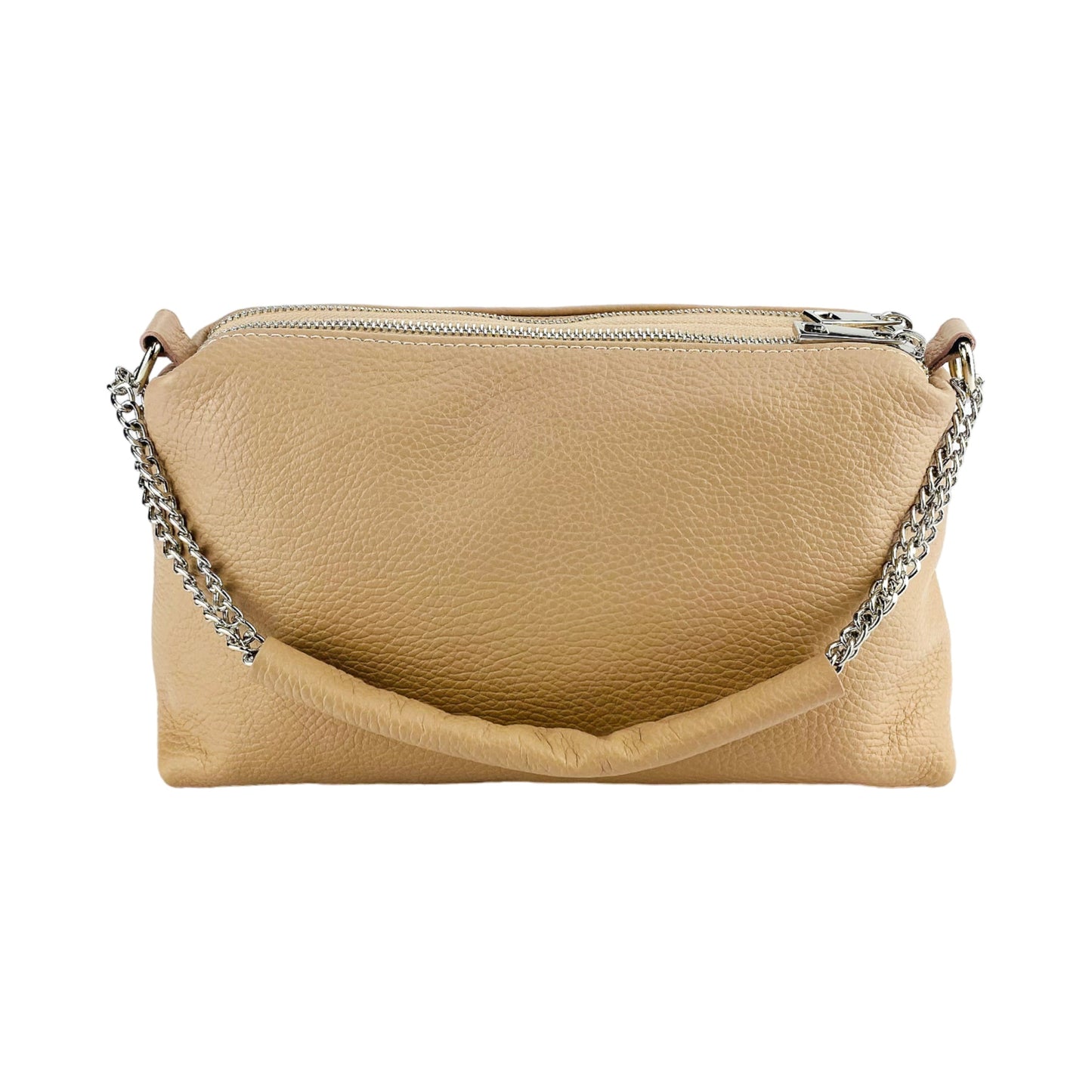 RB1025AU  | Borsa Donna a Mano con doppia lampo in Vera Pelle Made in Italy