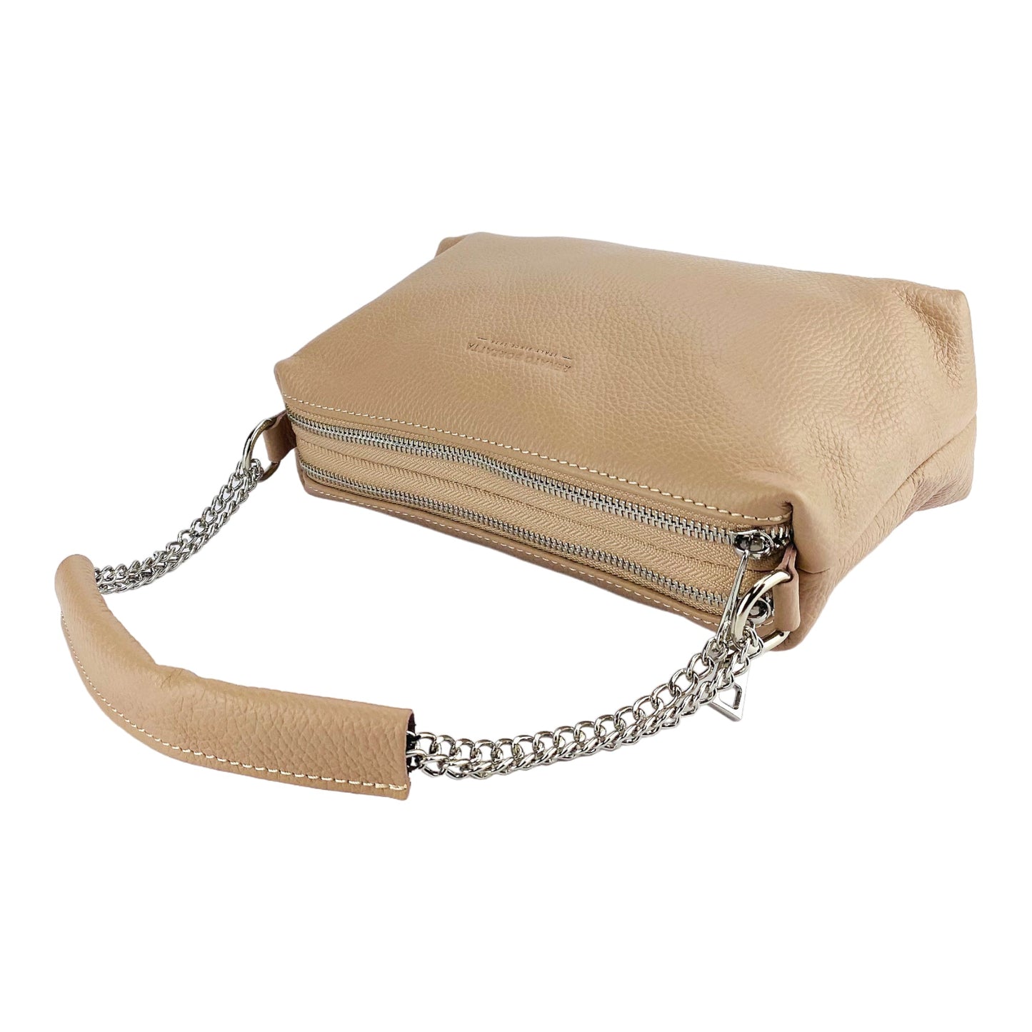 RB1025AU  | Borsa Donna a Mano con doppia lampo in Vera Pelle Made in Italy