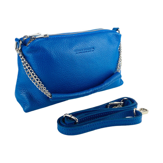 RB1025CH  | Borsa Donna a Mano con doppia lampo in Vera Pelle Made in Italy
